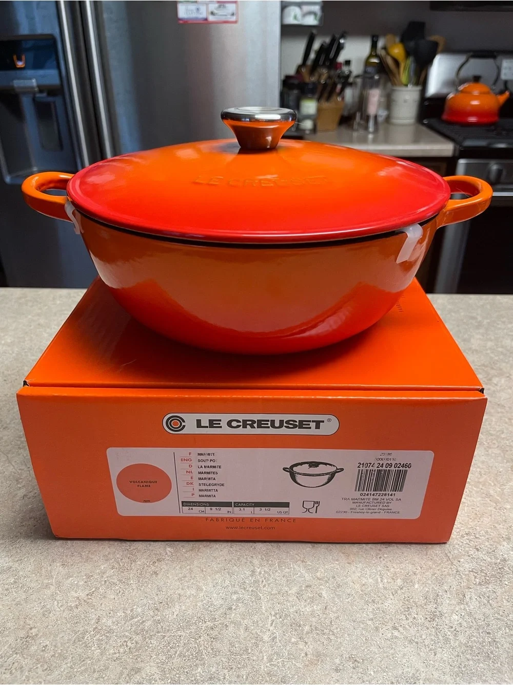 Le Creuset Orange-Red Enameled Cast Iron Braiser